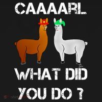 Funny Llama With Hats Gift Lama With Hat Carl What Did You Do Gift Ornament thumb 1