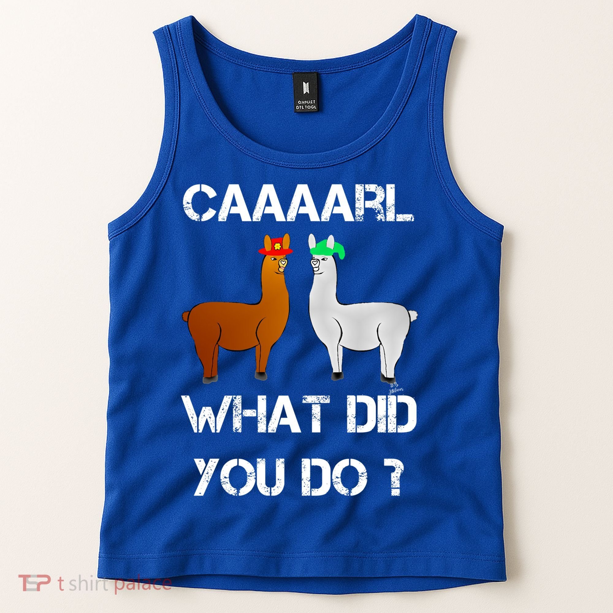 Funny Llama With Hats Gift Lama With Hat Carl What Did You Do Gift Tank Top