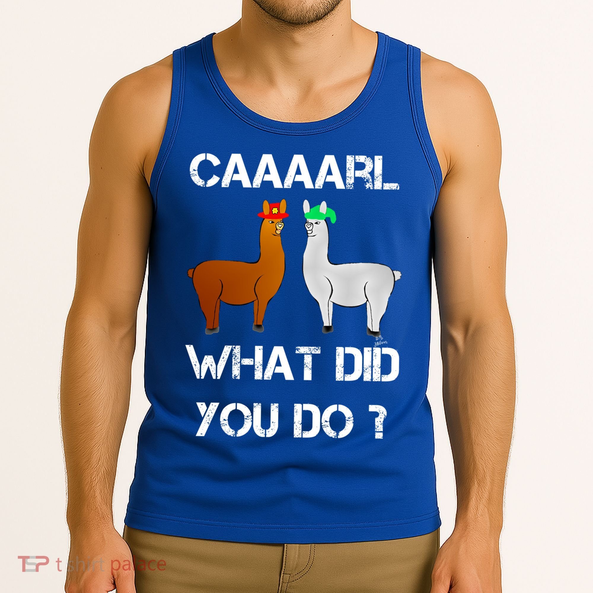 Funny Llama With Hats Gift Lama With Hat Carl What Did You Do Gift Tank Top