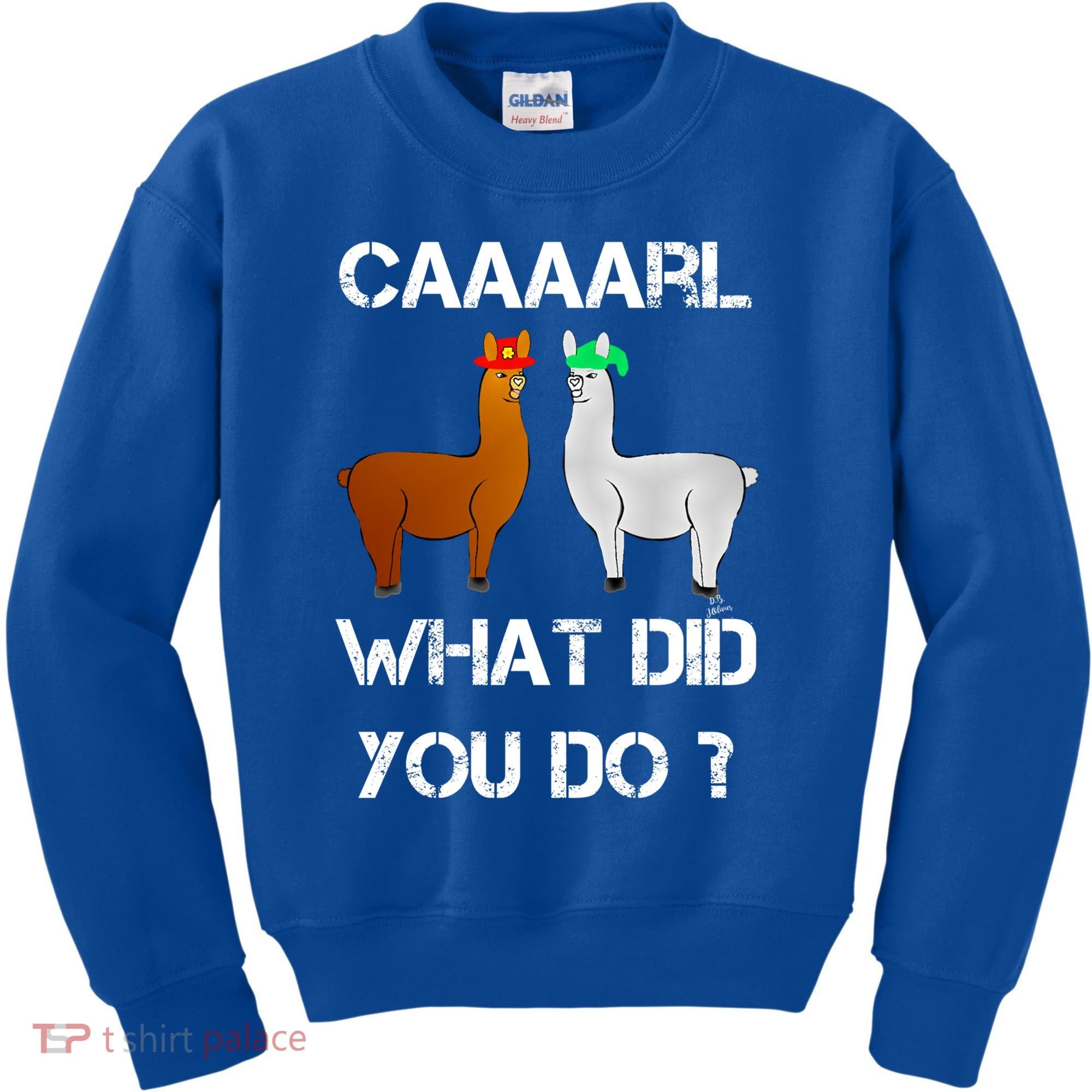 Funny Llama With Hats Gift Lama With Hat Carl What Did You Do Gift Kids Sweatshirt