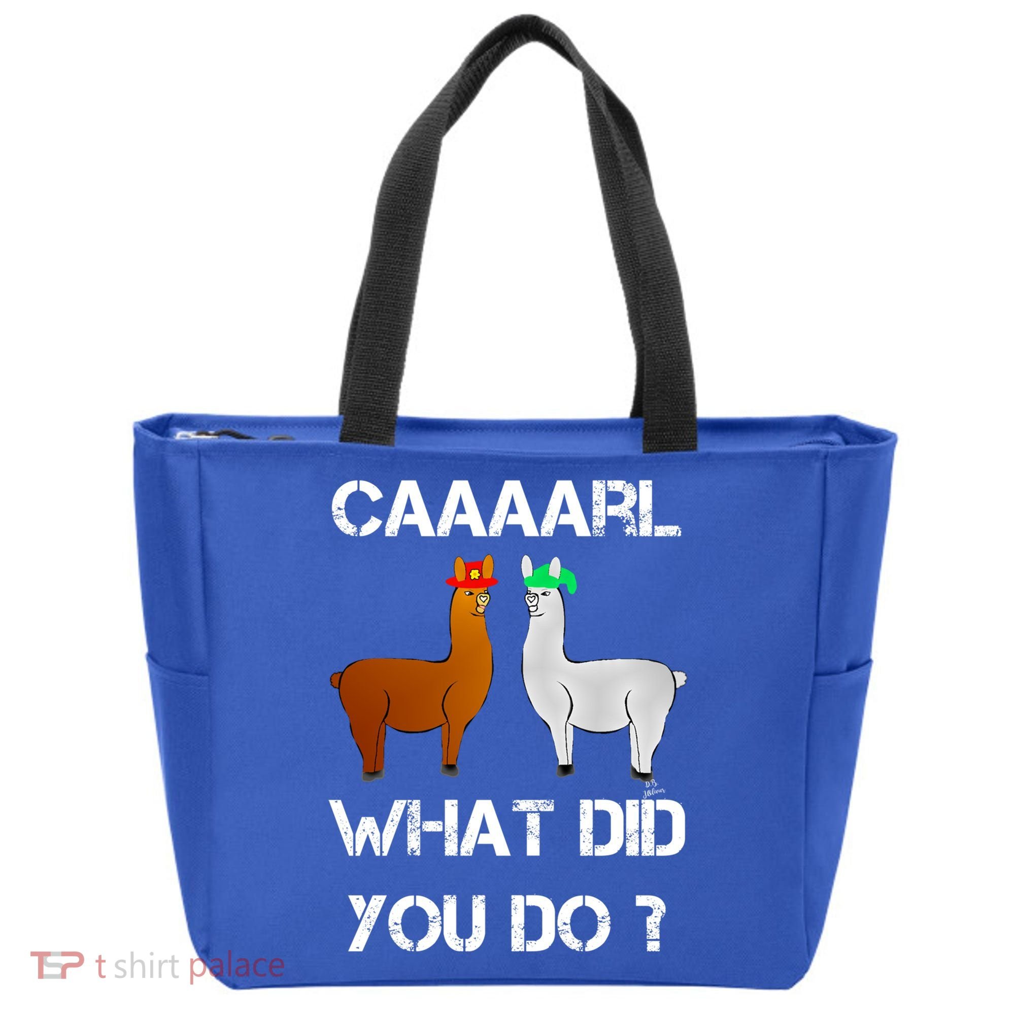 Funny Llama With Hats Gift Lama With Hat Carl What Did You Do Gift Tote Bag