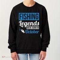 Fishing Legends Were Born In October Birthday Gift Women's Sweatshirt thumb 0