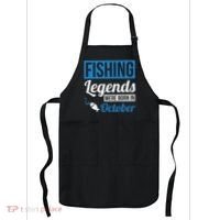 Fishing Legends Were Born In October Birthday Gift Apron thumb 0