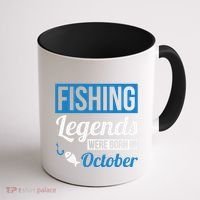 Fishing Legends Were Born In October Birthday Gift Coffee Mug thumb 1