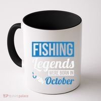 Fishing Legends Were Born In October Birthday Gift Coffee Mug thumb 0