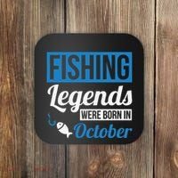 Fishing Legends Were Born In October Birthday Gift Coaster thumb 0