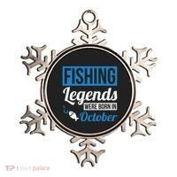 Fishing Legends Were Born In October Birthday Gift Ornament thumb 0