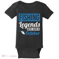 Fishing Legends Were Born In October Birthday Gift Baby Bodysuit thumb 0