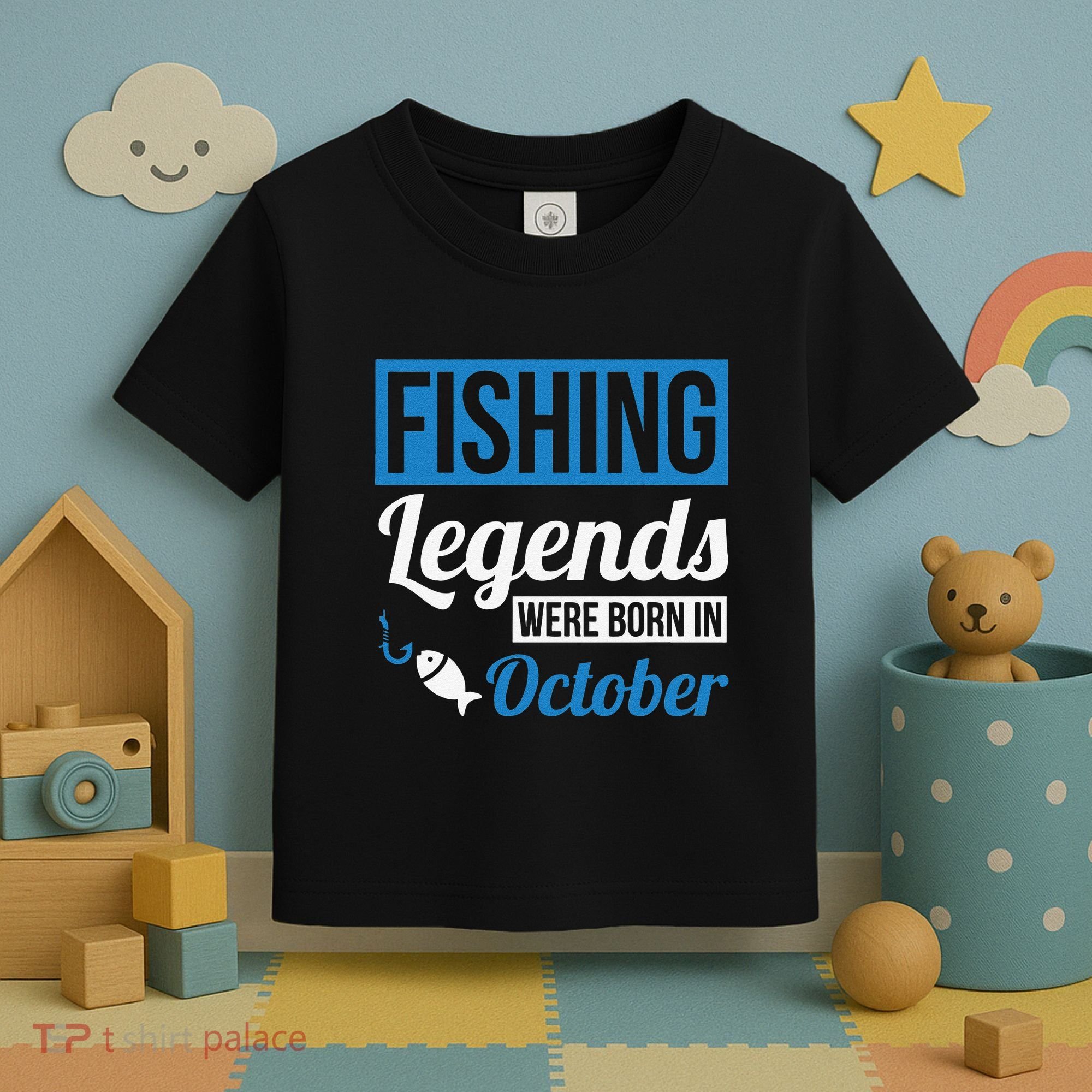 Fishing Legends Were Born In October Birthday Gift Toddler T-Shirt