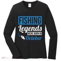 Fishing Legends Were Born In October Birthday Gift Women's Long Sleeve Shirt thumb 0