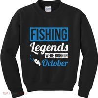 Fishing Legends Were Born In October Birthday Gift Kids Sweatshirt thumb 0