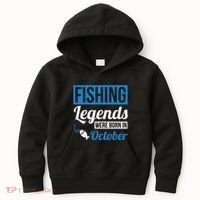 Fishing Legends Were Born In October Birthday Gift Kids Hoodie thumb 0