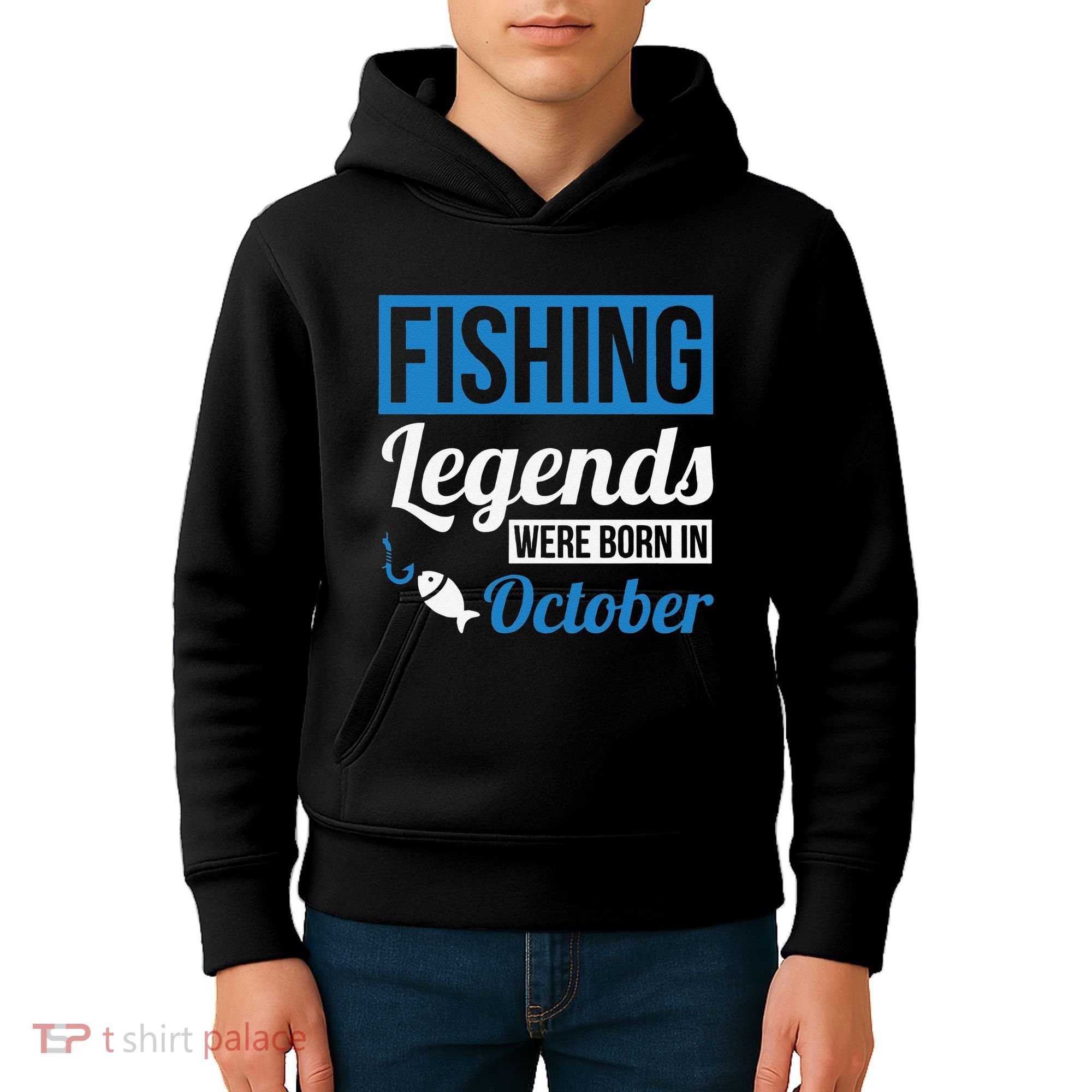 Fishing Legends Were Born In October Birthday Gift Kids Hoodie