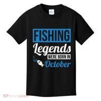 Fishing Legends Were Born In October Birthday Gift Kids T-Shirt thumb 0