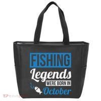Fishing Legends Were Born In October Birthday Gift Tote Bag thumb 0