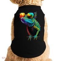 Funny Lizard With Sunglasses For Iguana & Reptiles Lovers Doggie Tank thumb 0