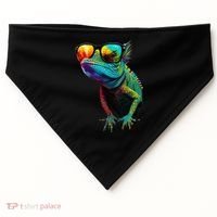 Funny Lizard With Sunglasses For Iguana & Reptiles Lovers USA-Made Doggie Bandana thumb 0