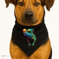 Funny Lizard With Sunglasses For Iguana & Reptiles Lovers USA-Made Doggie Bandana thumb 1