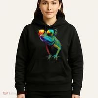 Funny Lizard With Sunglasses For Iguana & Reptiles Lovers Hoodie thumb 5