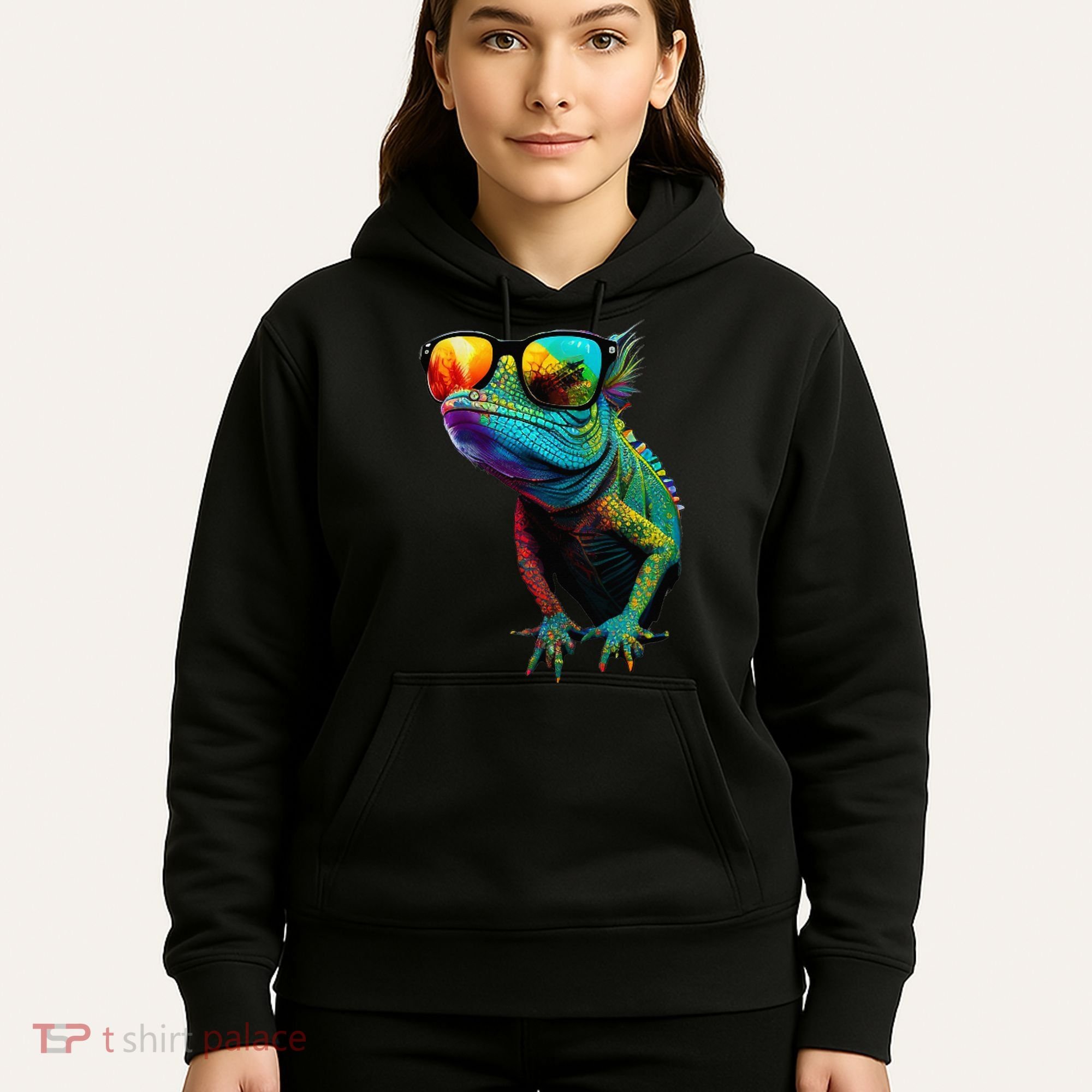 Funny Lizard With Sunglasses For Iguana & Reptiles Lovers Hoodie