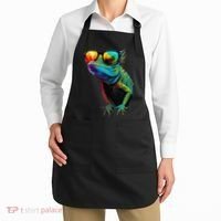 Funny Lizard With Sunglasses For Iguana & Reptiles Lovers Apron thumb 2