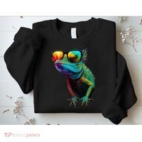 Funny Lizard With Sunglasses For Iguana & Reptiles Lovers Sweatshirt thumb 2