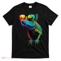 Funny Lizard With Sunglasses For Iguana & Reptiles Lovers T-Shirt thumb 0