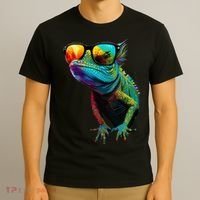 Funny Lizard With Sunglasses For Iguana & Reptiles Lovers T-Shirt thumb 3