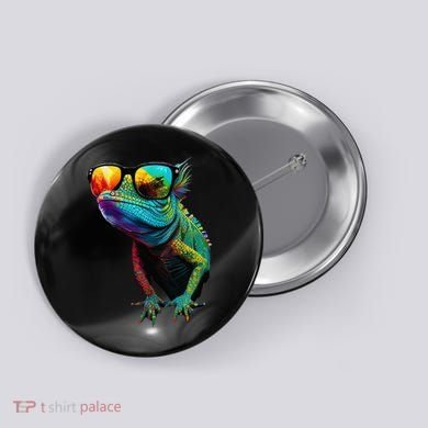 Funny Lizard With Sunglasses For Iguana & Reptiles Lovers Button