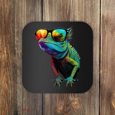 Funny Lizard With Sunglasses For Iguana & Reptiles Lovers Coaster