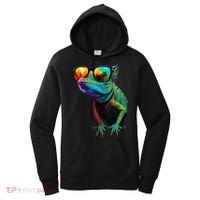 Funny Lizard With Sunglasses For Iguana & Reptiles Lovers Women's Hoodie thumb 0