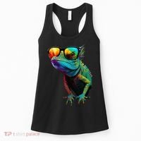 Funny Lizard With Sunglasses For Iguana & Reptiles Lovers Women's Tank Top thumb 0
