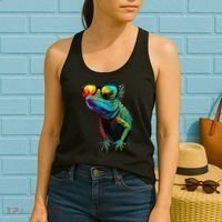 Funny Lizard With Sunglasses For Iguana & Reptiles Lovers Women's Tank Top thumb 2