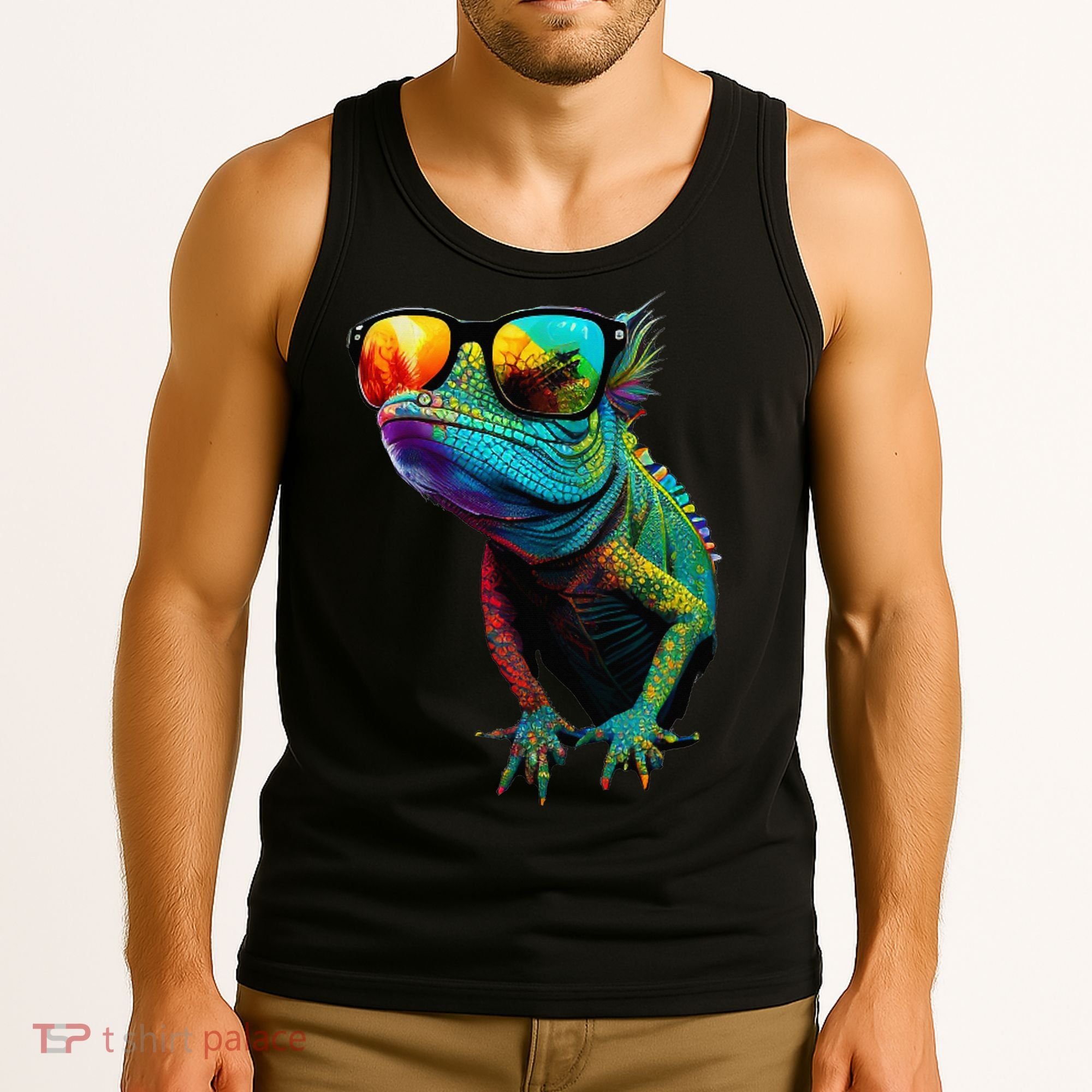 Funny Lizard With Sunglasses For Iguana & Reptiles Lovers Tank Top