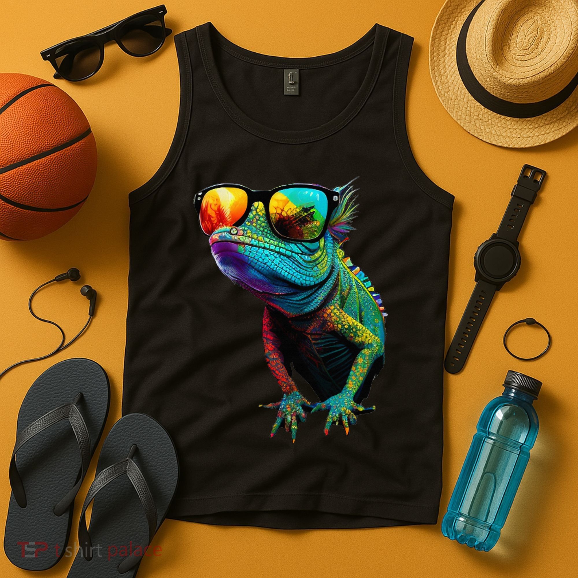 Funny Lizard With Sunglasses For Iguana & Reptiles Lovers Tank Top