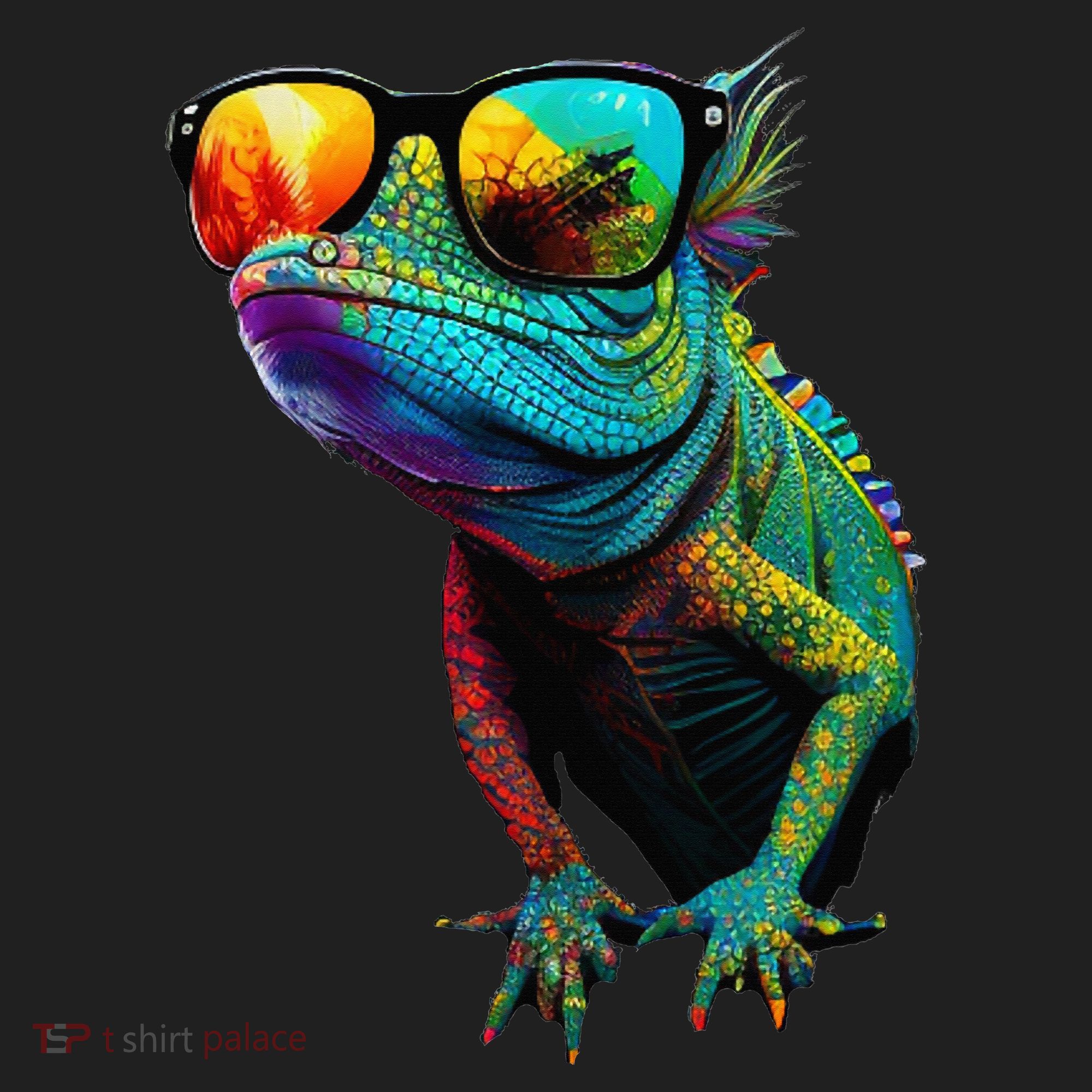 Funny Lizard With Sunglasses For Iguana & Reptiles Lovers Golf Towel