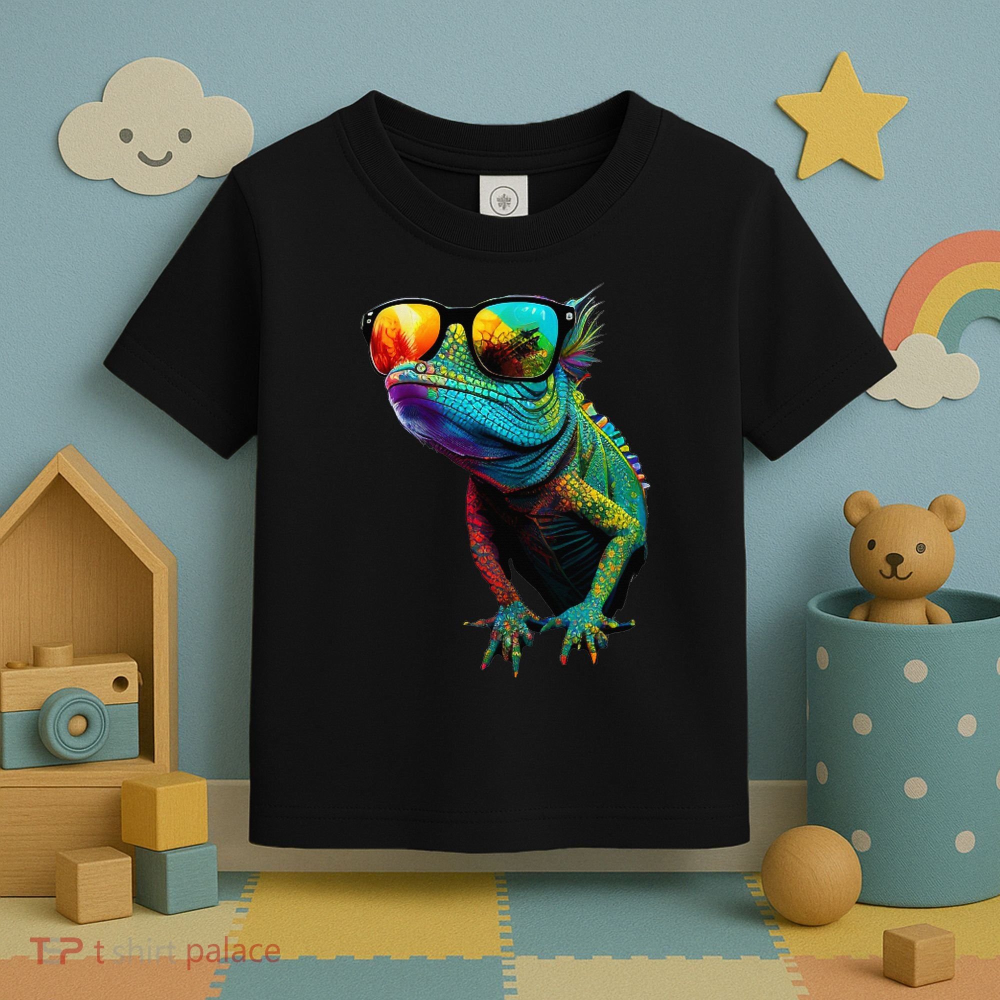 Funny Lizard With Sunglasses For Iguana & Reptiles Lovers Toddler T-Shirt