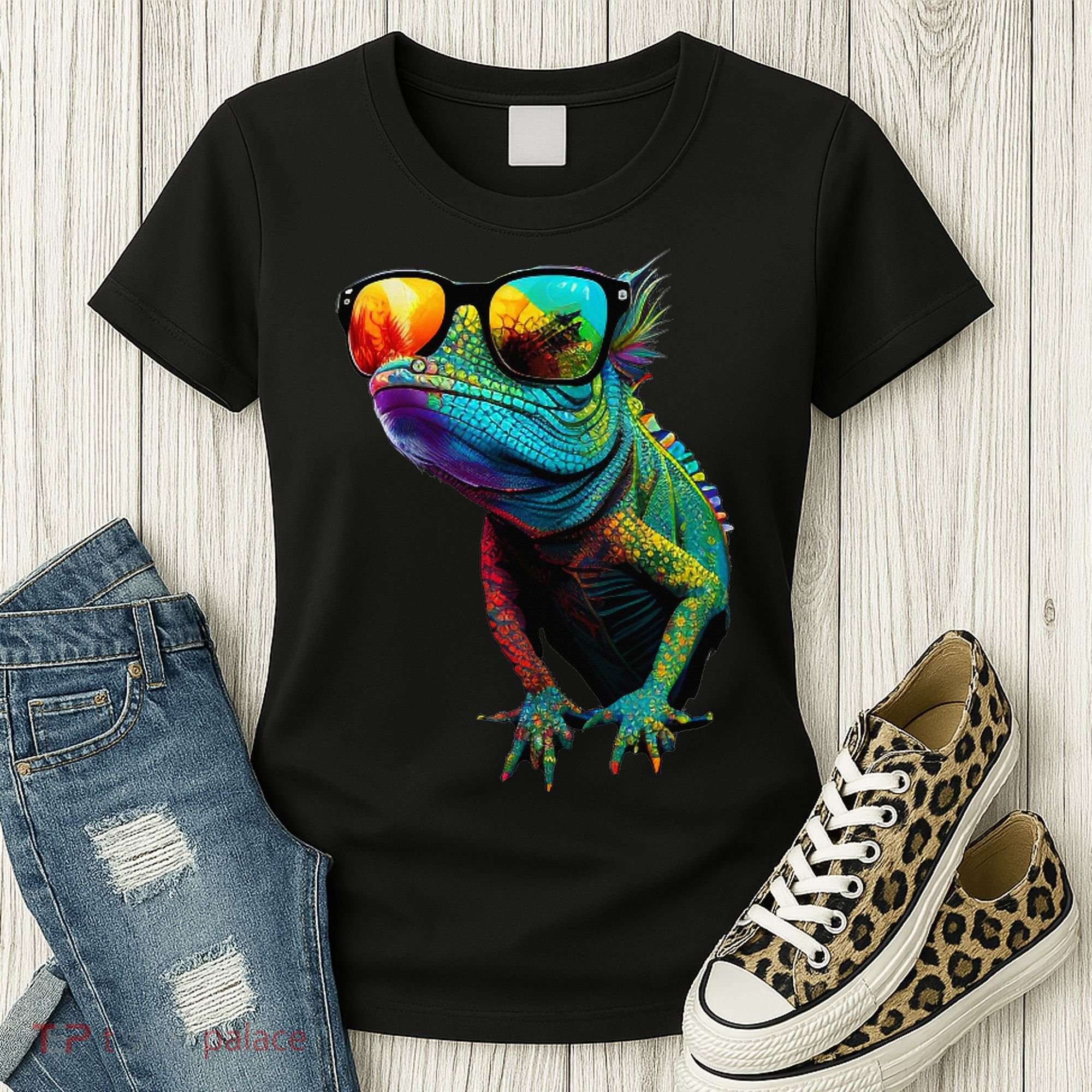 Funny Lizard With Sunglasses For Iguana & Reptiles Lovers Women's T-Shirt