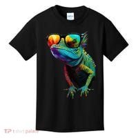 Funny Lizard With Sunglasses For Iguana & Reptiles Lovers Kids T-Shirt thumb 0