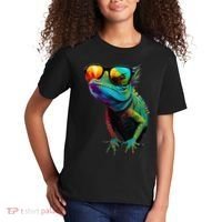 Funny Lizard With Sunglasses For Iguana & Reptiles Lovers Kids T-Shirt thumb 2