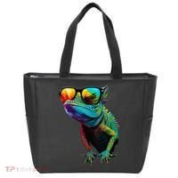 Funny Lizard With Sunglasses For Iguana & Reptiles Lovers Tote Bag thumb 0