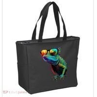 Funny Lizard With Sunglasses For Iguana & Reptiles Lovers Tote Bag thumb 2