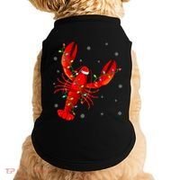 Funny Lobster Xmas Lighting Reindeer Hat Lobster Christmas Doggie Tank thumb 0