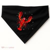 Funny Lobster Xmas Lighting Reindeer Hat Lobster Christmas USA-Made Doggie Bandana thumb 0
