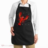 Funny Lobster Xmas Lighting Reindeer Hat Lobster Christmas Apron thumb 2