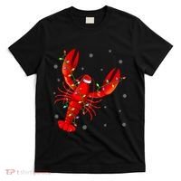 Funny Lobster Xmas Lighting Reindeer Hat Lobster Christmas T-Shirt thumb 0