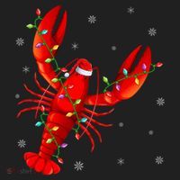 Funny Lobster Xmas Lighting Reindeer Hat Lobster Christmas Beanie thumb 2