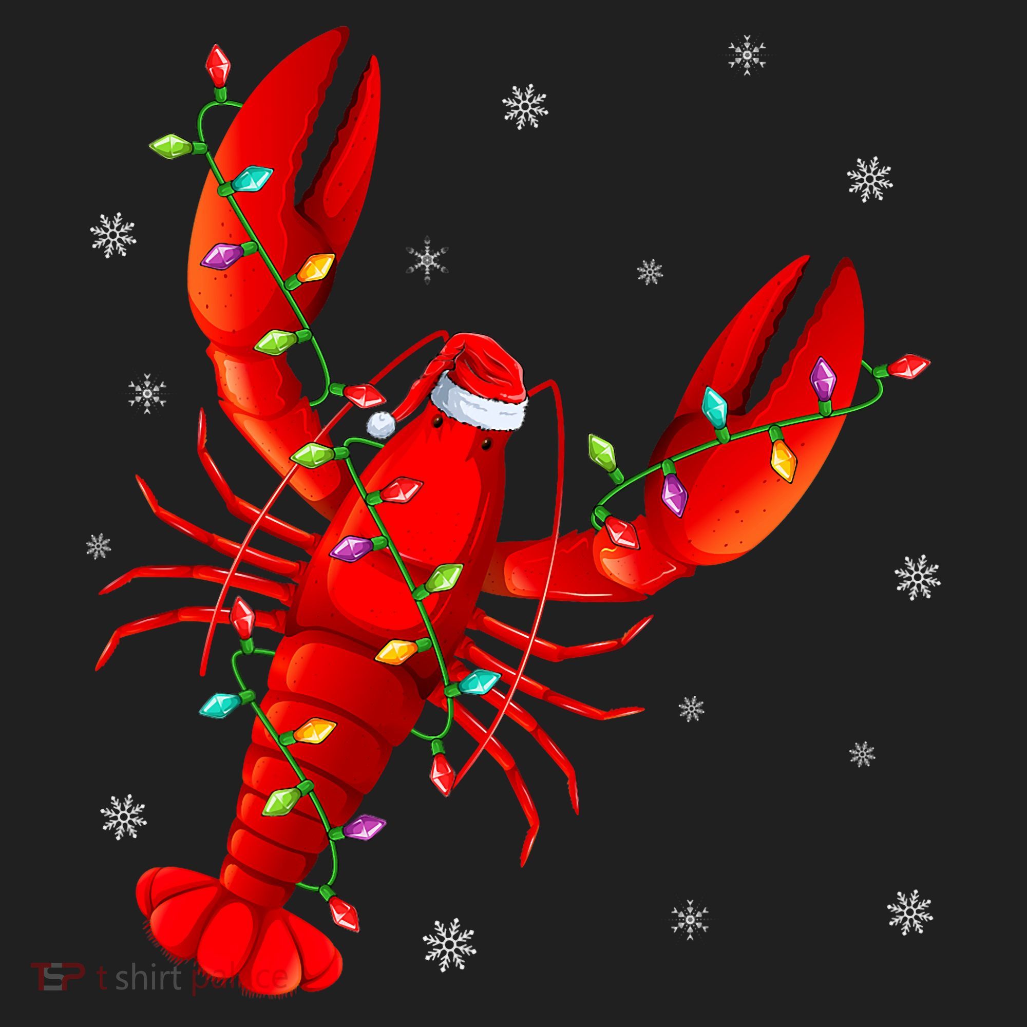 Funny Lobster Xmas Lighting Reindeer Hat Lobster Christmas Beanie