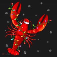 Funny Lobster Xmas Lighting Reindeer Hat Lobster Christmas Women's Hoodie thumb 2