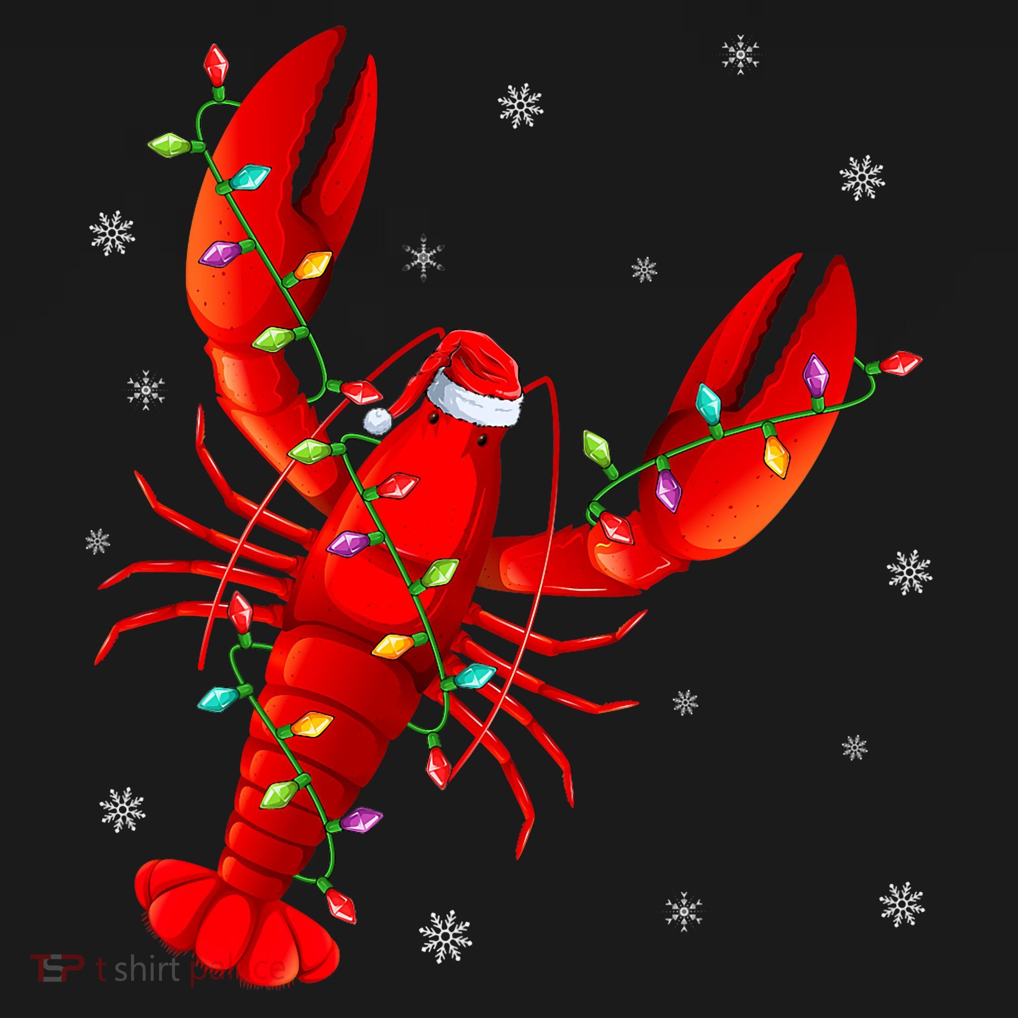 Funny Lobster Xmas Lighting Reindeer Hat Lobster Christmas Women's Hoodie